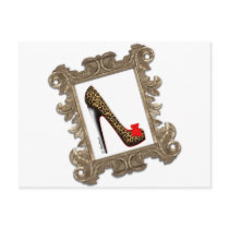 Framed Leopard Stiletto Pump Post Card