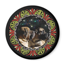 Framed Mastiff Pair Magnet by dunkirk Framed Mastiff Pair Magnet