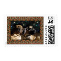 Framed Mastiff Pair Postage stamp
