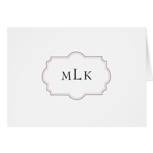 Framed Monogram Blank Note Card Zazzle