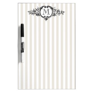 Framed Monogram On Stripes Message Board Dry-erase Boards