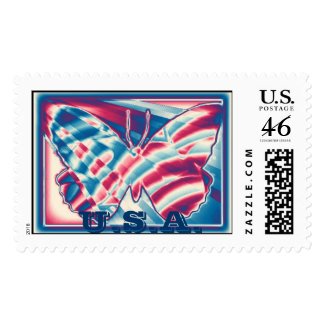 Framed Patriotic Gradient Butterfly, U.S.A. stamp