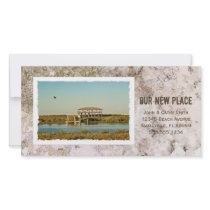 Framed Photograph Custom Beach New Address Customized Photo Card