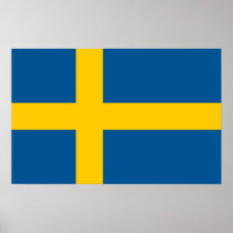 Framed print with Flag of Sweden