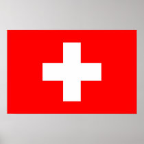 Framed print with Flag of Switzerland