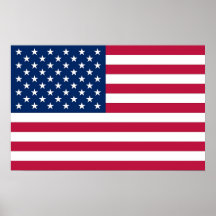 Framed print with Flag of U.S.A.