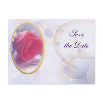 Framed Rose Save the Date Postcard by elenaind Framed Rose Save the Date Postcard