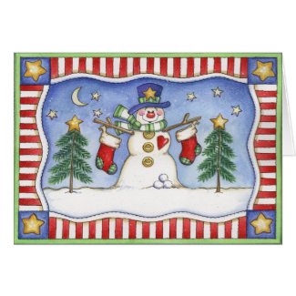 Framed Snowman Christmas Card