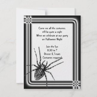 Framed Tarantula Halloween Invitation invitation