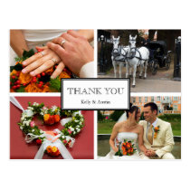 Framed thank you 4 photo montage personal note postcards