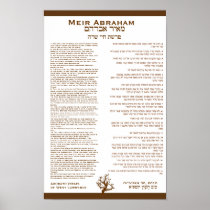 Framed Torah Portion Bar Mitzvah Art Gift Poster