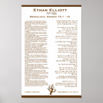 Framed Torah Portion Bar Mitzvah Art Gift Poster