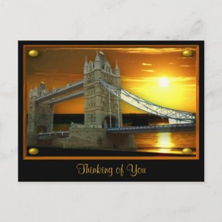 Framed Tower Bridge Sunshine postcard