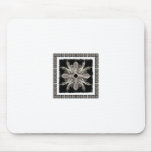 Framed White on Black Fractal Art Design Mouse Pads