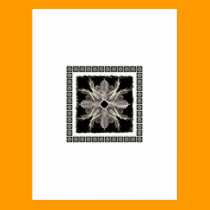 Framed White on Black Fractal Art Design postcards