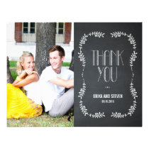 Framing Leaves Wedding Thank You Card Chalkboard