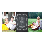 Framing Leaves Wedding Thank You Cards Chalkboard photo cards