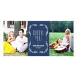 Framing Leaves Wedding Thank You Cards Navy photo cards