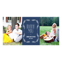 Framing Leaves Wedding Thank You Cards Navy Photo Cards