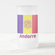 Français de Drapeau Andorre avec le nom en Tazas De Café