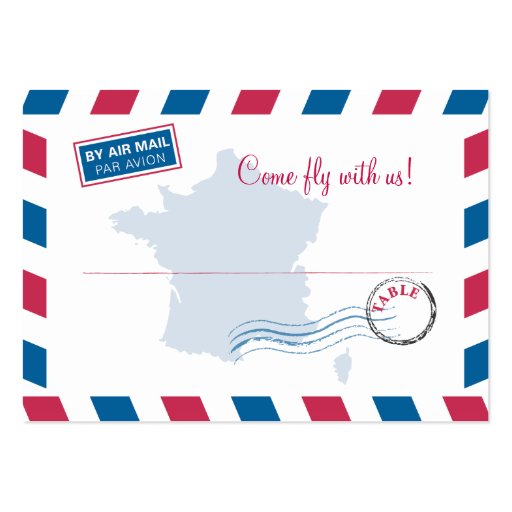 France Air Mail Escort/Seating Card Wedding Business Cards (front side)