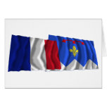 France & Alpes-de-Haute-Provence waving flags Cards
