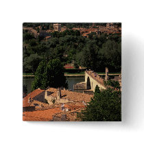 France, Avignon, Provence. Pont St, Benezet. Pinback Buttons