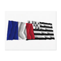France & Bretagne waving flags Post Cards