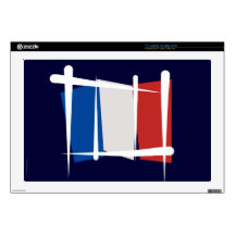 France Brush Flag Decals For Laptops