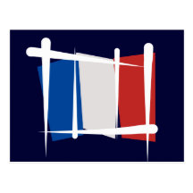 France Brush Flag Post Card
