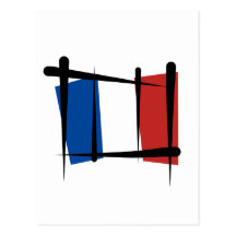 France Brush Flag Post Cards