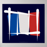 France Brush Flag Poster