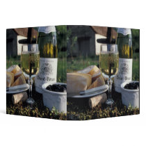 France, Burgundy, Chablis. Local wine and Vinyl Binder