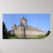 France - Carcassonne - Exterior rampart Print