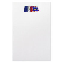 France & Centre waving flags Custom Stationery