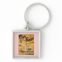 France Champagne Vintage Wine Drink Ad Art Keychains