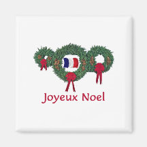 France Christmas 2 Fridge Magnets