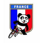 This cute cycling panda stands in front of a French flag with his bike. This original design makes a perfect gift for bicycling fanatics in France. Great for everyone who loves cute pandas and biking.