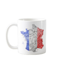 France Flag-color Map Customizable Mug by FlagAndMap France Flag-color Map Customizable Mug
