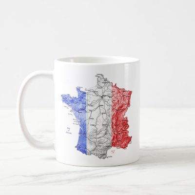 France Flag-color Map Customizable Mug by FlagAndMap