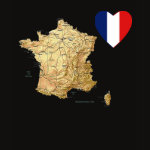 France Flag Heart Map Fitted AA T-Shirt