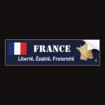 France Flag Map Text Bumper Sticker