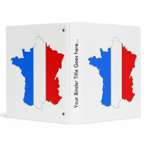 France Flag Map full size Vinyl Binders