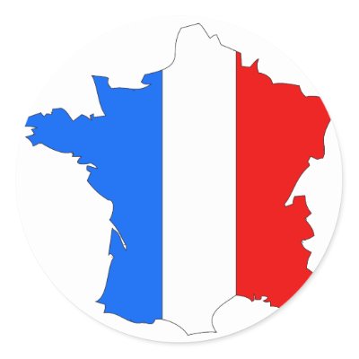 France flag map round stickers