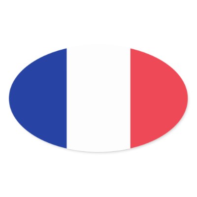 France Flag Oval Sticker by