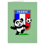 This adorable little panda is too cute! He's featured in front of a large flag from France and ready to play football and score some goals. This cute design is perfect for football players and soccer fans.