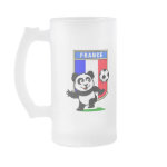 This adorable little panda is too cute! He's featured in front of a large flag from France and ready to play football and score some goals. This cute design is perfect for football players and soccer fans.