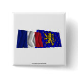 France &amp; Franche-Comté waving flags Pins