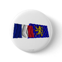 France & Franche-Comté waving flags Pins