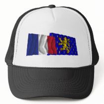 France & Franche-Comté waving flags Hats